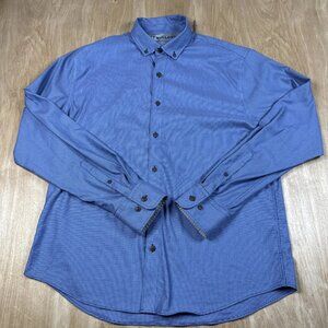 Twillory Mens Untukable Blue Long Sleeve Button Down Dress Shirt Size Large